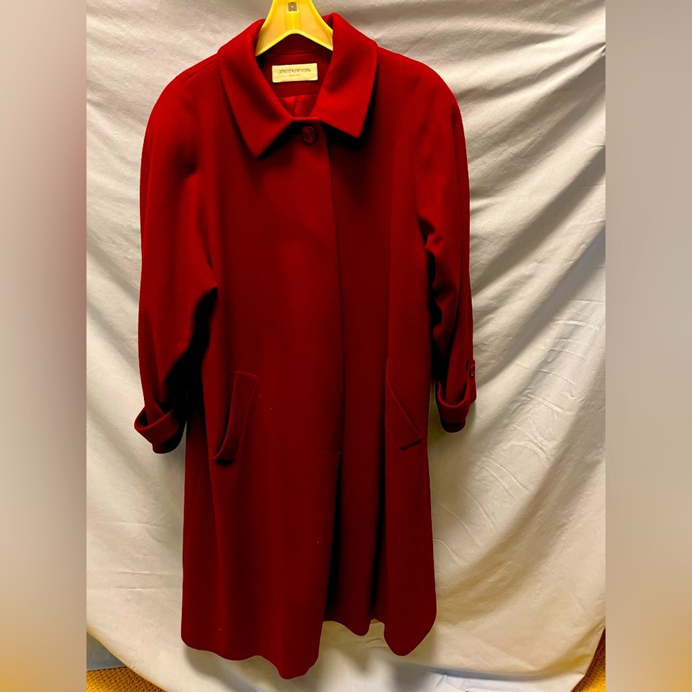 Jones New York (Petite) Classic Red Wool Coat